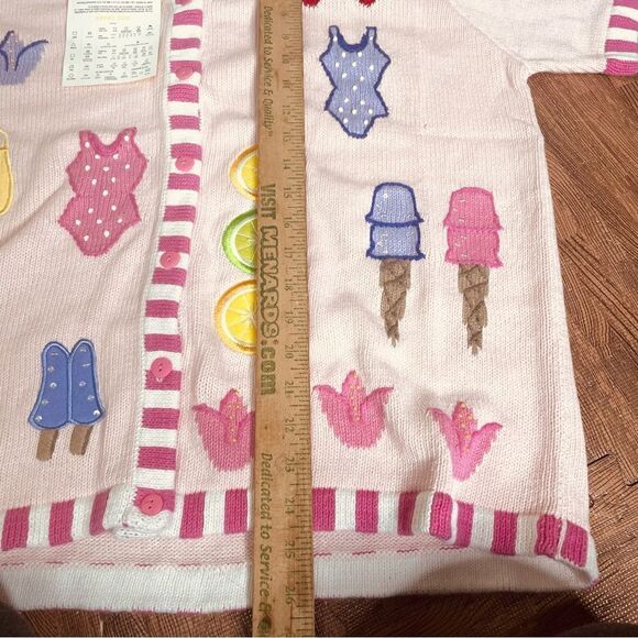 Quacker Factory Summer Days Strawberries Cherry Ice Cream Cardigan L - Picture 8 of 8